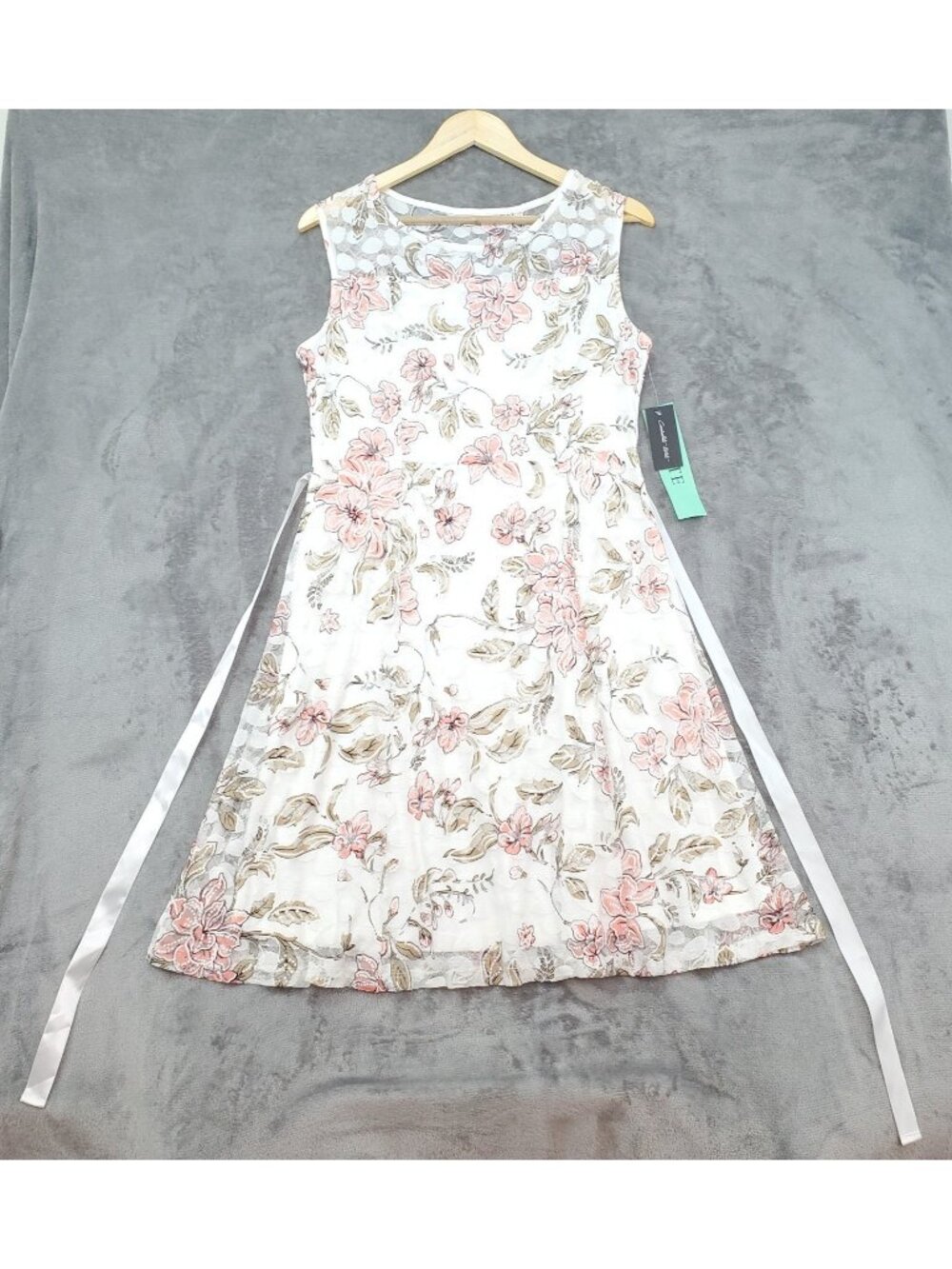 Candalite Petite Dress Womens PL Floral Lace Sleeveless Wedding Cocktail Summer